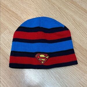 DC Comics Superman Kids Beanie - Red and Blue. Fall Winter Spring Cozy